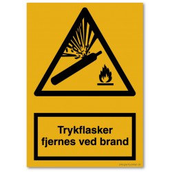 Trykflaske fjernes ved brand