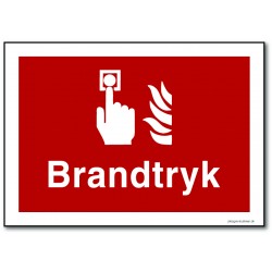 Brandtryk - rektangulært skilt med tekst