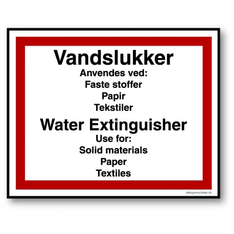 Vandslukker DK/ENG skilt