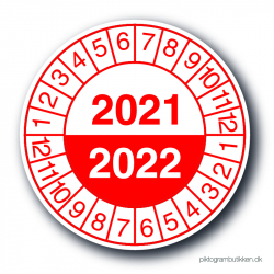 Servicemærkater 2021/2022, rød, 25 stk.