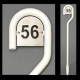 130 cm hvidlakeret husnummerstander